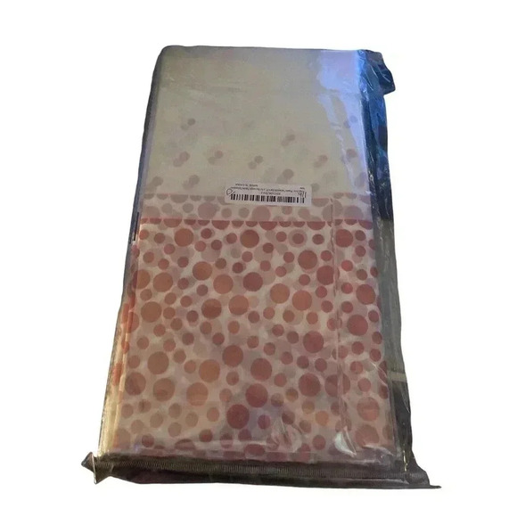 Dot and White Tablecloth 108"x54" for Parties Rectangle Table 4 Rose Gold - Picture 2 of 2